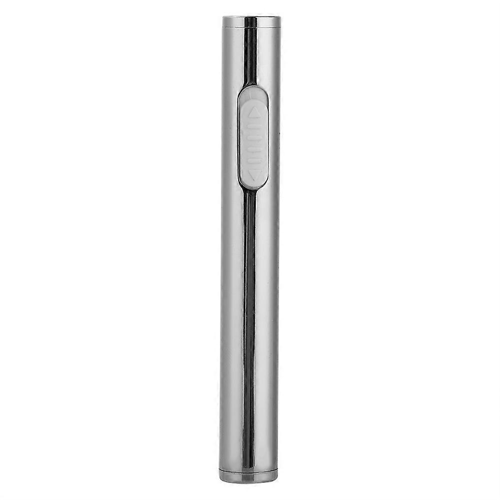 USB Windproof Flameless Electric Lighter Dual Arc Cigarette Rechargeable Sliver