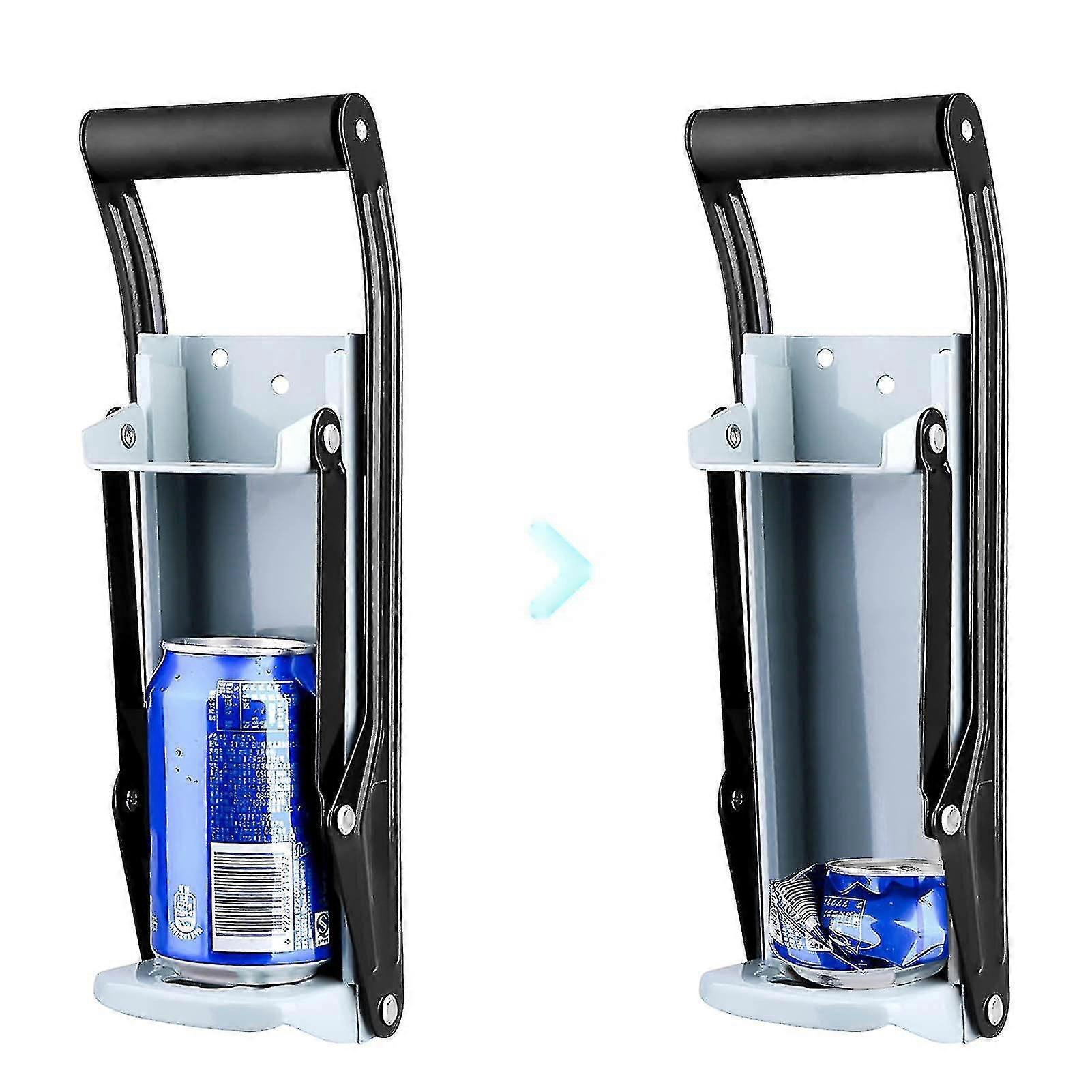 Can Crushers For Recycling Free Standing, 16oz Heavy Duty Wall Mounted 2 In1 Can Crusher Easy To Use Can Compactor