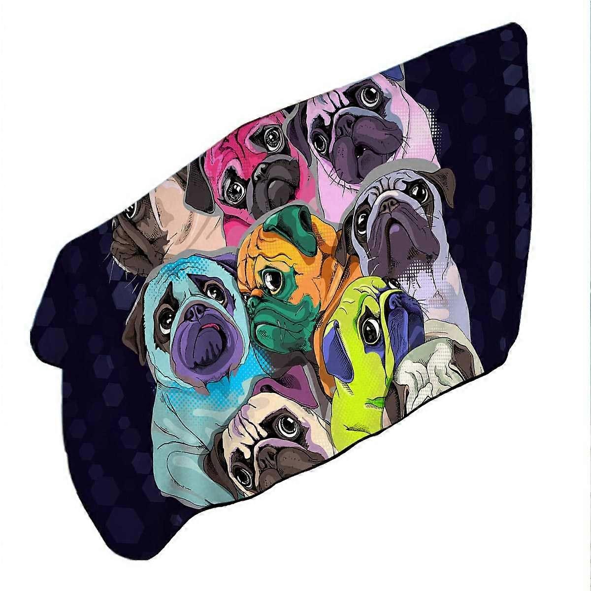 Adorable Pugs Microfiber Beach Towel