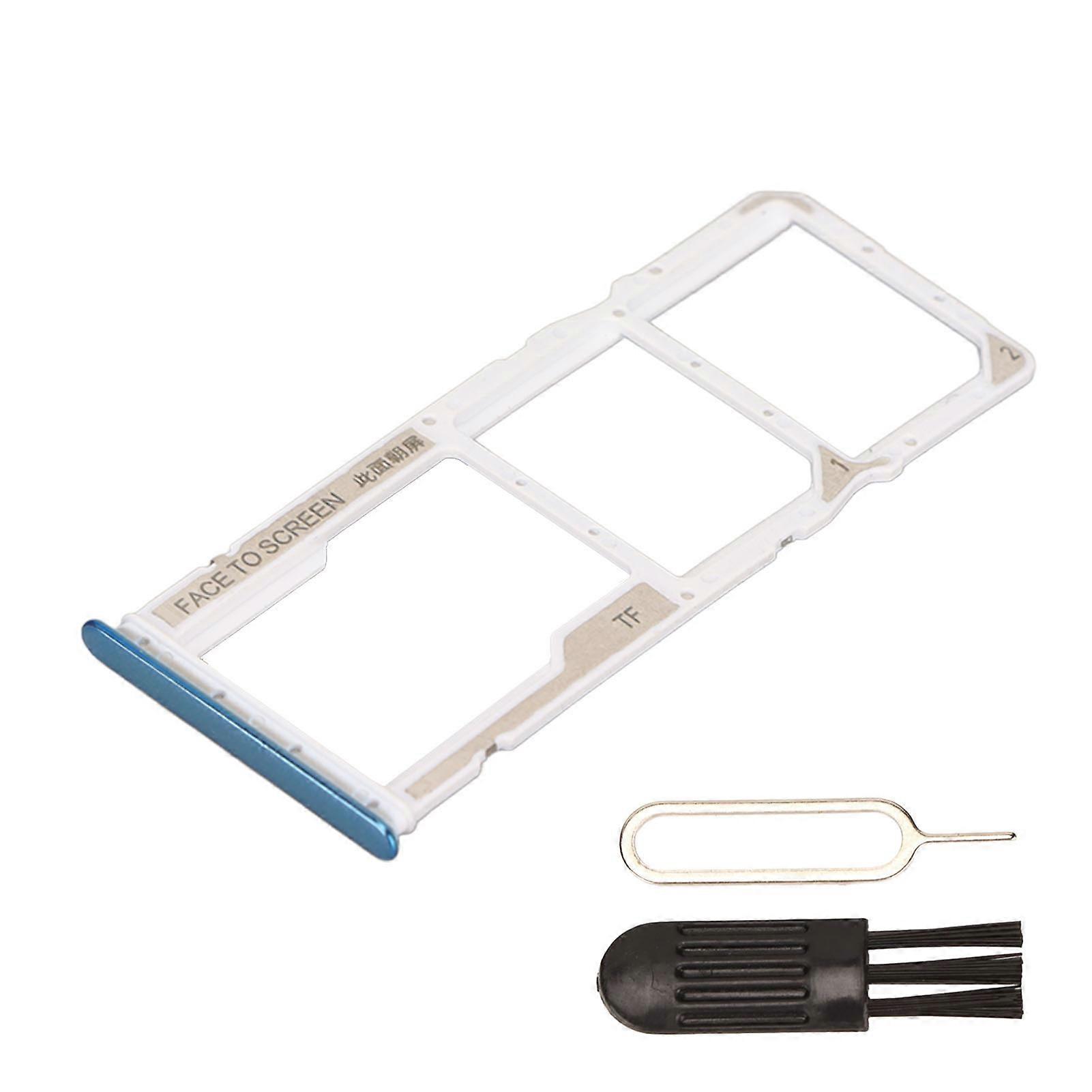 علبة بطاقة SIM مزدوجة حامل فتحة علبة بطاقة SIM بلاستيكية مع دبوس بطاقة Xiaomi Redmi Note 10 Blue