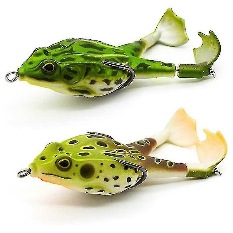 2 Pcs Double Propellers Frogs Soft Bait Rotating Legs Thunder Frog Soft Fishing Lures Frog Lures