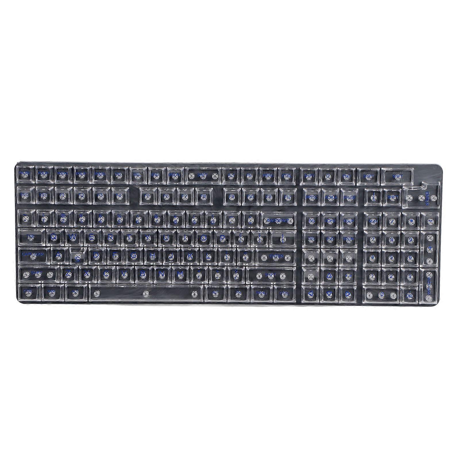 132 Keys Mechanical Keyboard Keycaps CBSA Height Transparent Ergonomic DIY Clear Keycaps White Blue Letters
