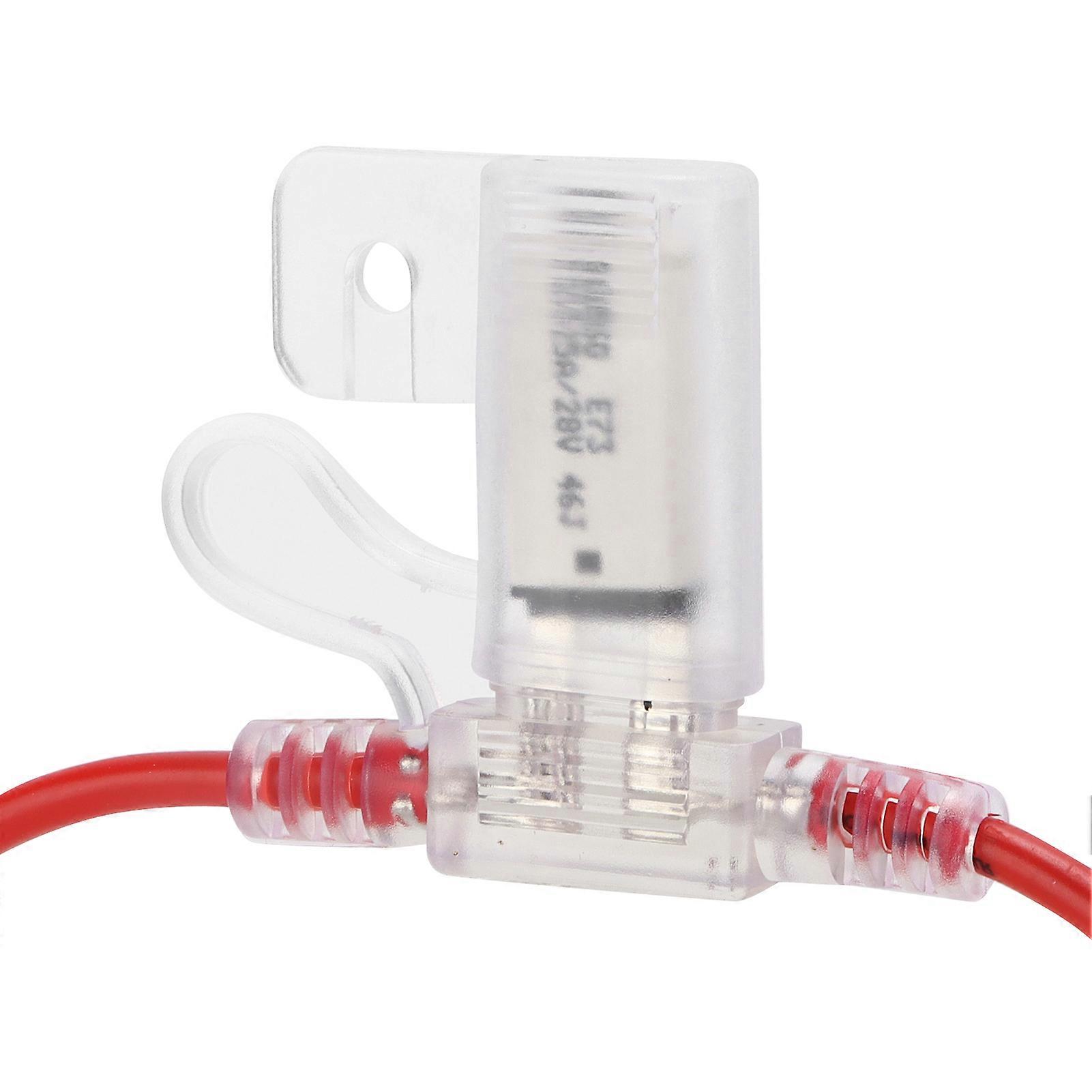Fuse Holder with T3 Manual Reset Fuse Wire 25Amp 12AWG 32V Waterproof Clear Shell for Trucks RV Yacht
