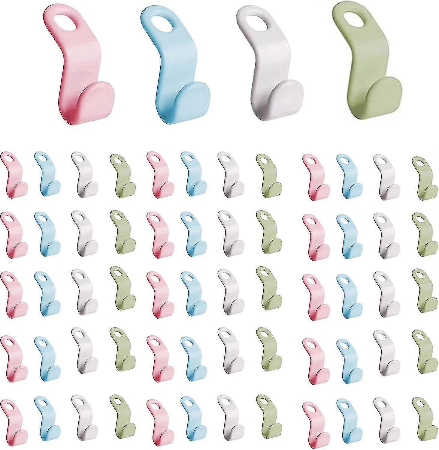 60 Pcs Hanger Connector, Hook Extension Clip,organizer To Prevent Hangers From Falling