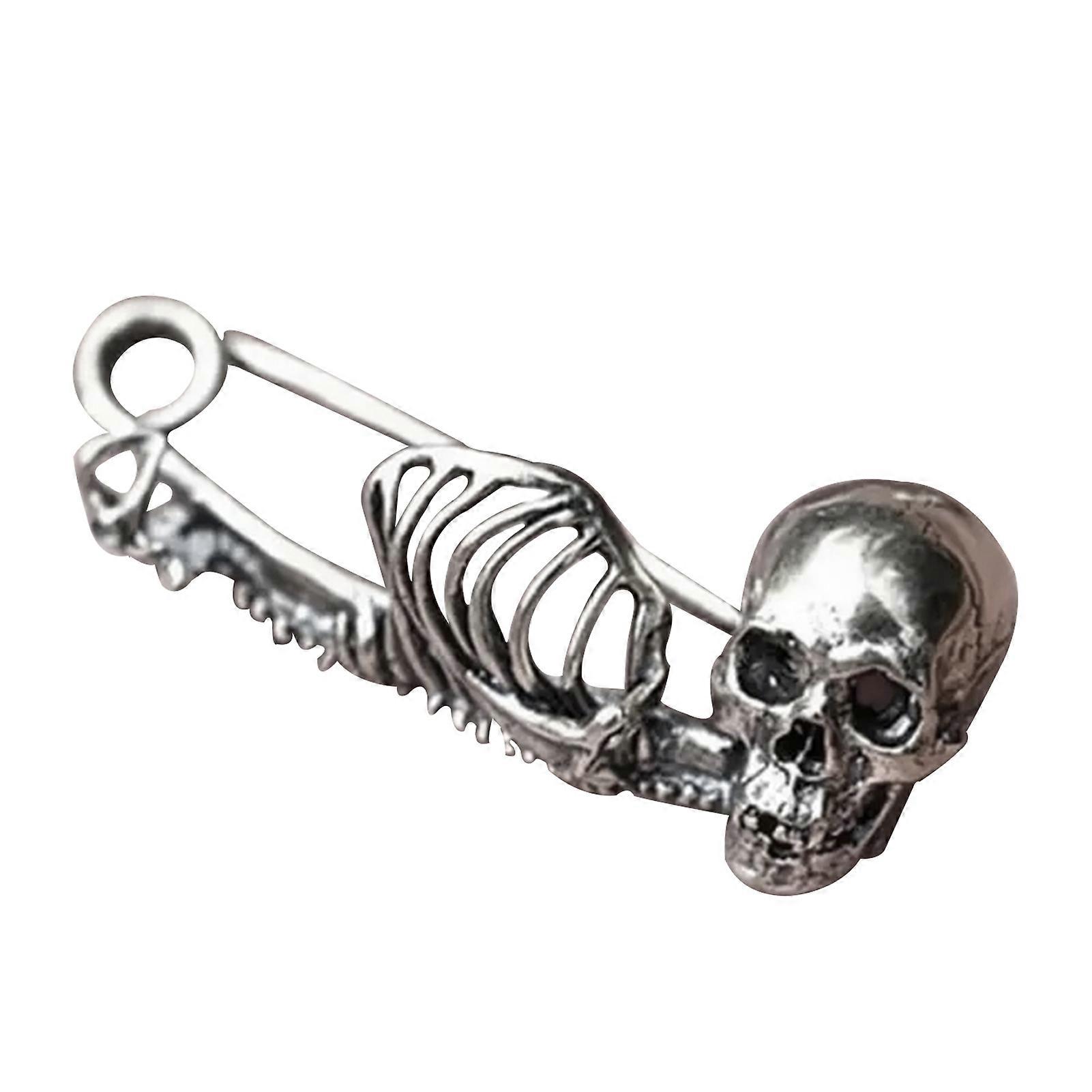 Skull Shoelace Buckle Metal Skeleton Shoe Lace Decoration for Sneakers Boots Unique Skull Pin Brooch Halloween Party Accessory