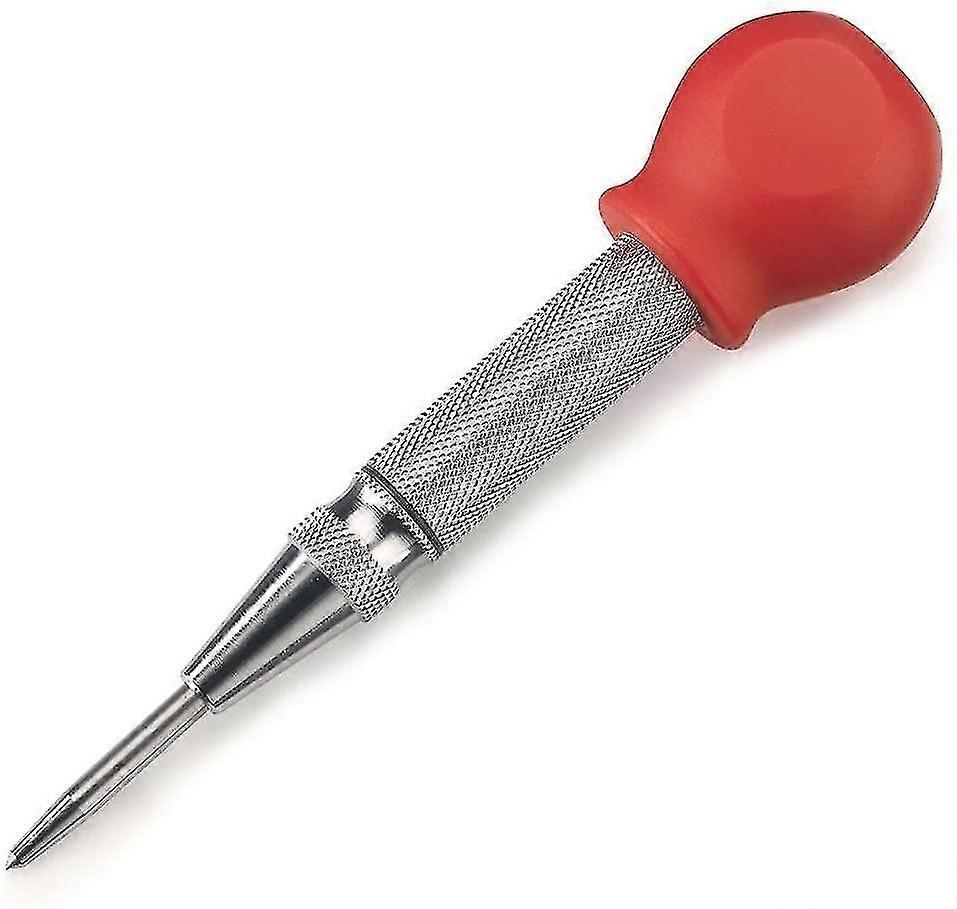 5-Inch Automatic Center Hole Punch, Adjustable Impact Spring-Loaded Puncher Tool