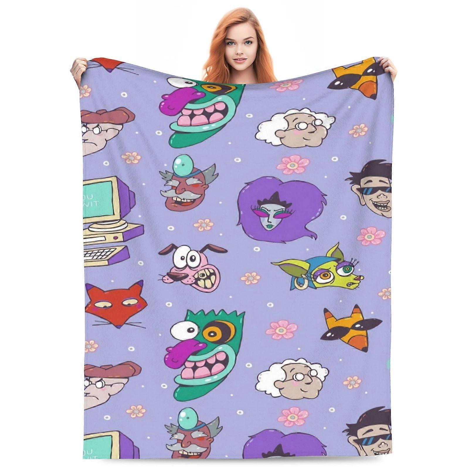 Courage The Cowardly Dog Blankets Lightweight Throw Blanket Soft Fleece Blanket Birthday Sofa Bedding Blanket For All Se-SYS9821