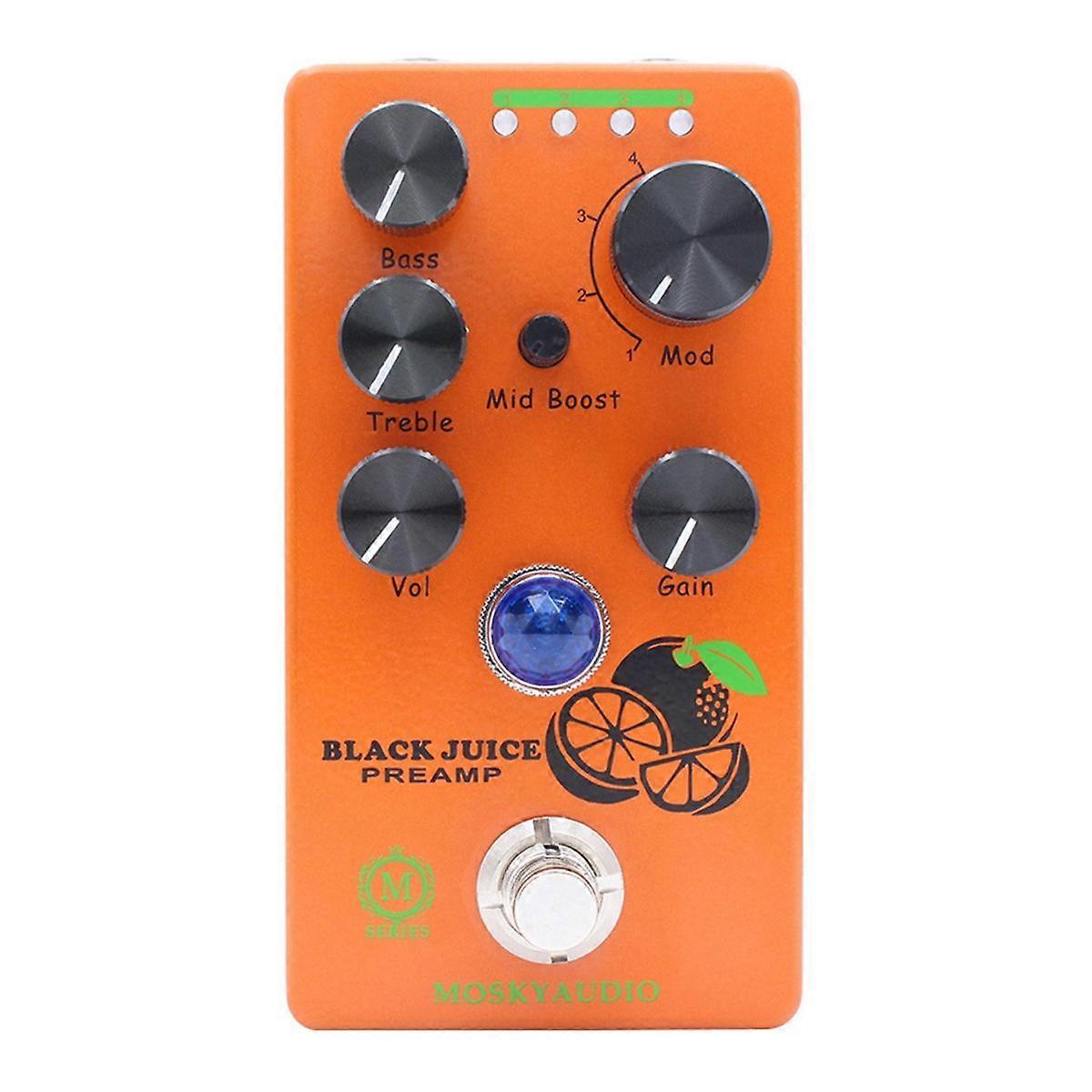 Black Juice Preamp Guitar Bass Effect Pedal Preamp Overdrive Quatro Modelos com Acessórios de Guitarra True Bypass
