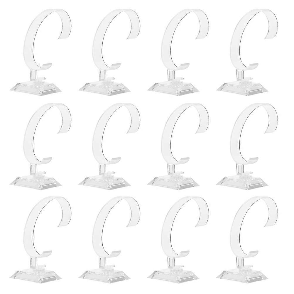 12Pcs Clear Watch Display Stands C-shaped Watch Racks Plastic Watch Display Holders