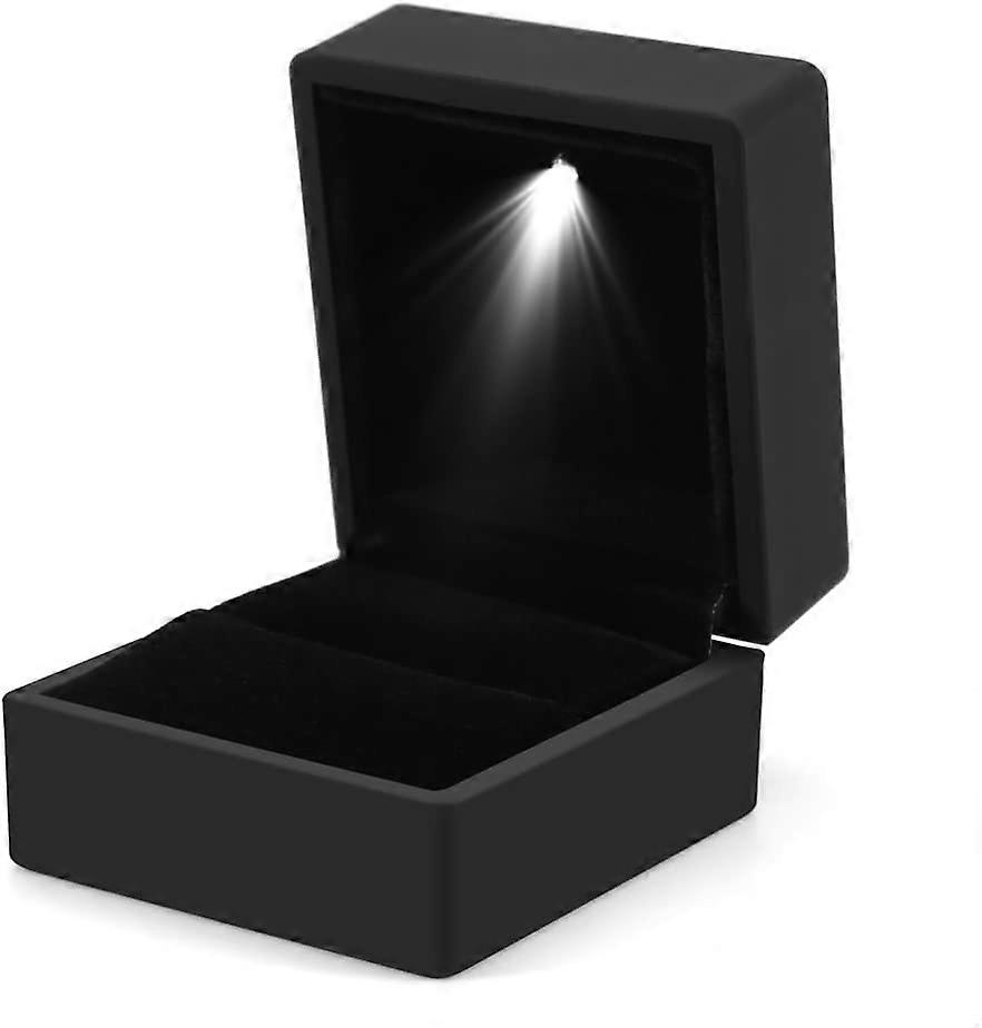 LED Lighted Ring Box Earring Ring Gift Case Wedding Ring Jewelry Display