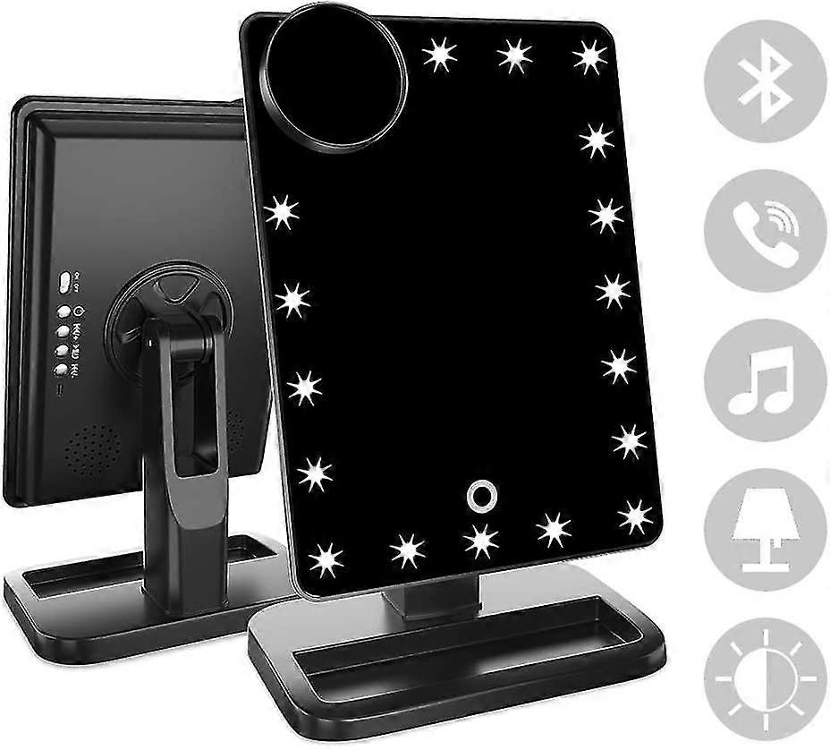 Makeup Mirror 20 Led Lights Touch Screen 10x (bluetooth-black)