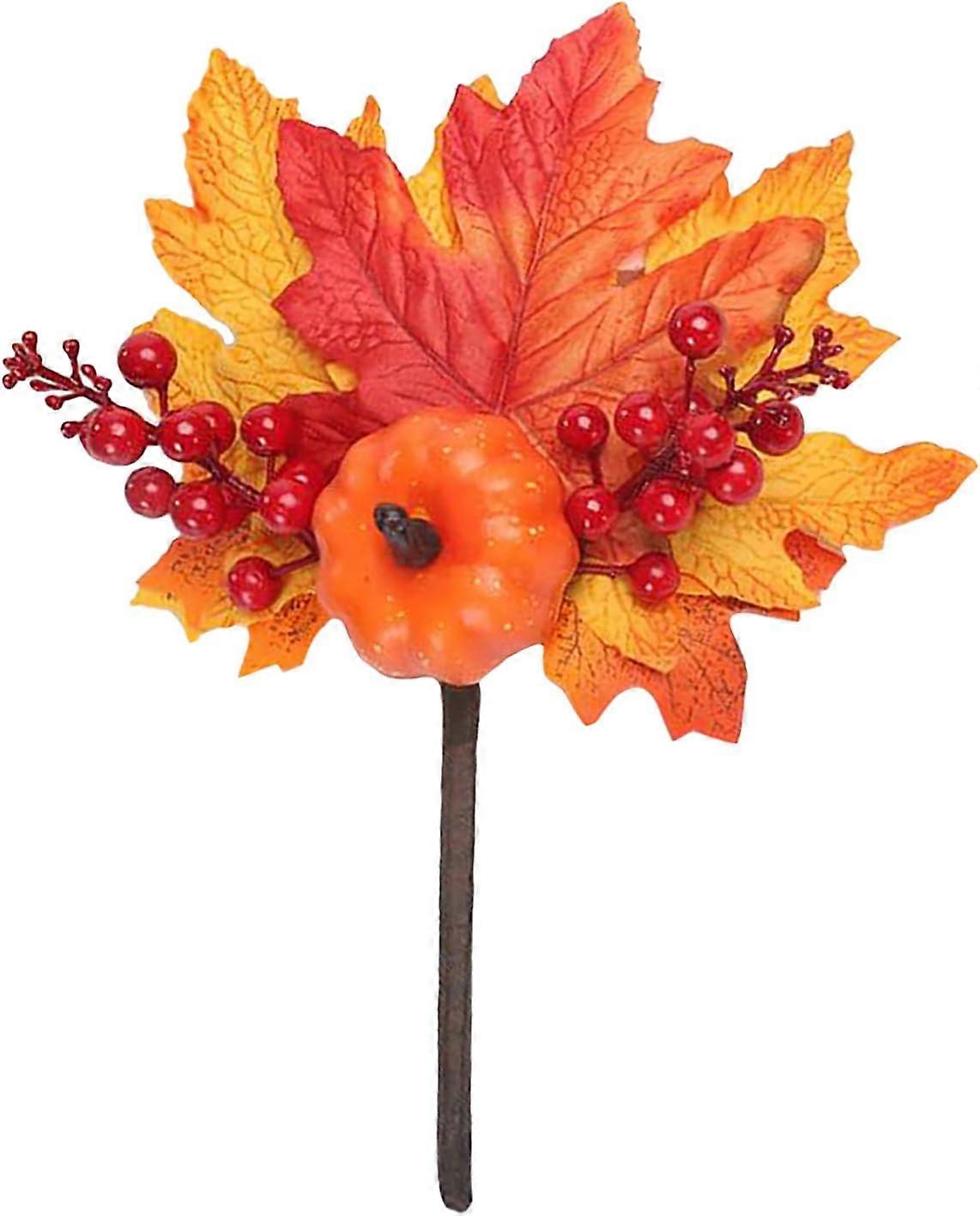 Set Of 3 Artificial Pumpkin Branches Shaped Maple Branches For Halloween Wedding Decoration 9.5 ''