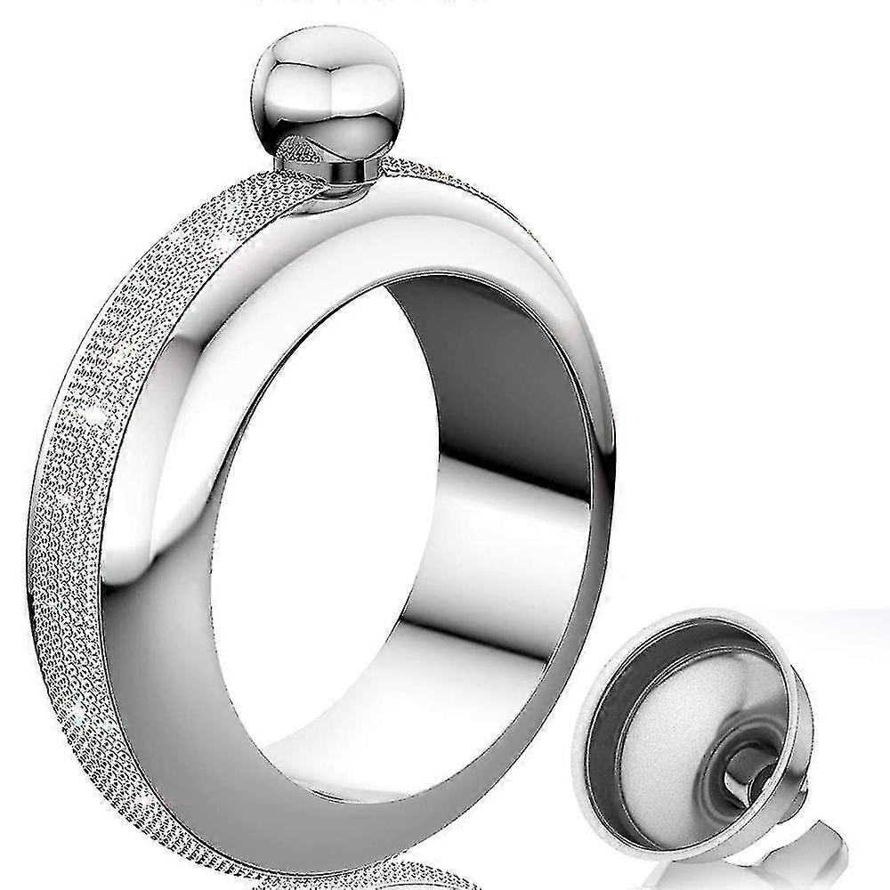 Bracelet Flask Bangle Flasks Creative Stainless 304 Steeland Hip Flask Funnel Set For Women 3.5 Oz Silver