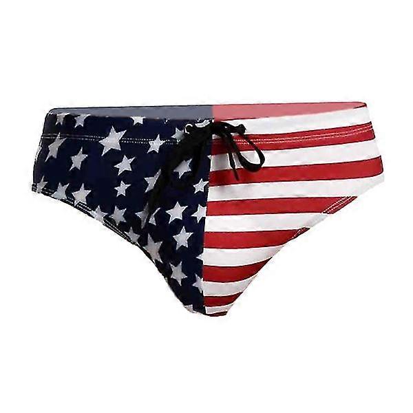Hommes Usa Flag Impression Slip Triangle Slip Bikini Slips Beach Swimsuit Taille Xl (bleu)
