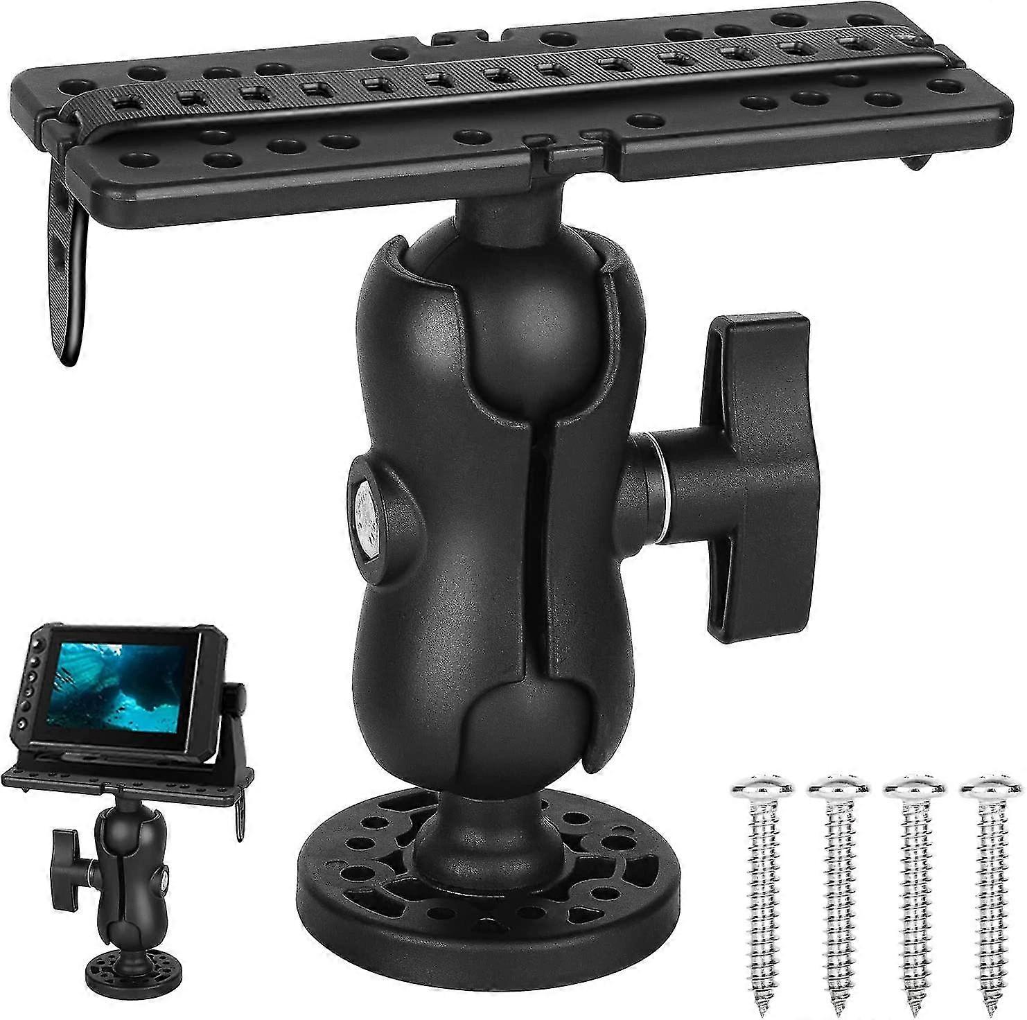 Fish Finder Mount Base, Universal Mounting Plate, Fish Finder Bracket, Fish Finder Holder, 360 Adjustable Fish Finder Rack