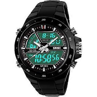 Led digitale horloges mannen 50m waterdichte sport militaire horloges dual tijd elektronische quartz horloge voor