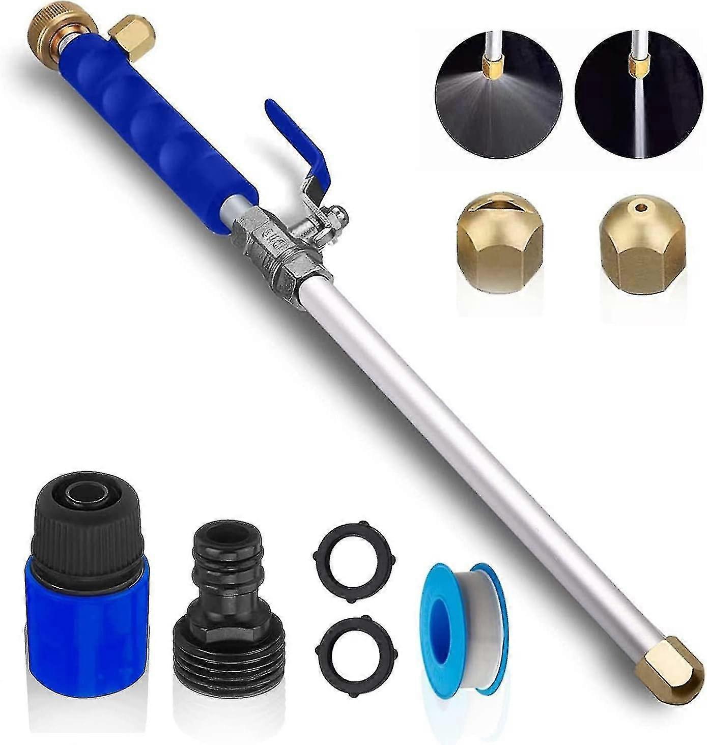 Jet Nozzle Power Washer For Garden Hose Hydro Jet Nozzle High-pressure Cleaning Tool With 2 Different Nozzles And Hose Quick Connectors-Yvan