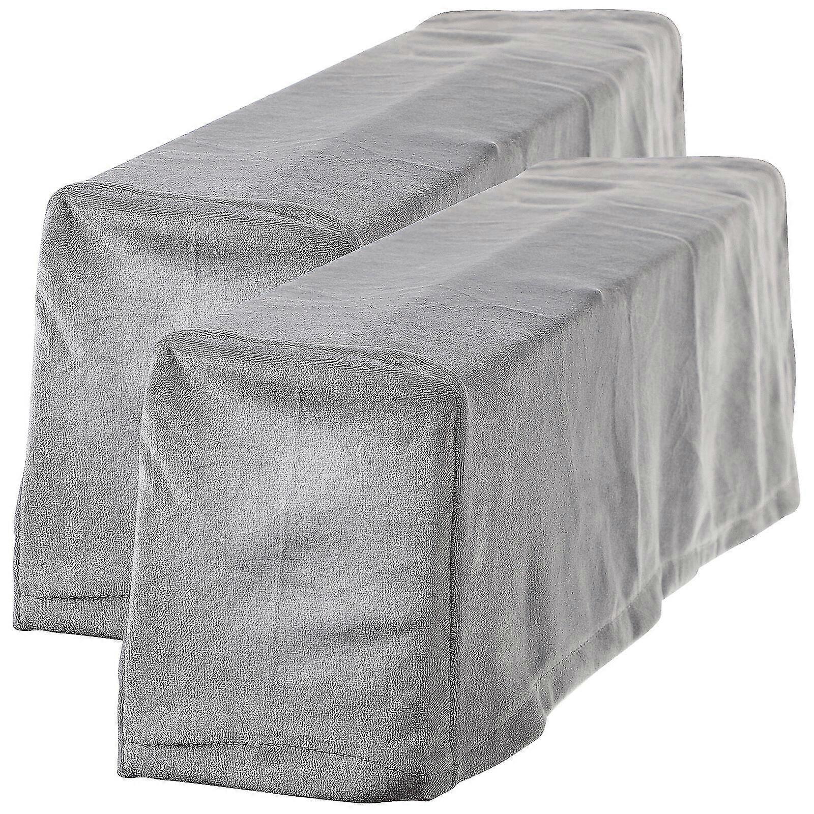 2pcs Universal Sofa Armrest Cover Elastic Armrest Protector Solid Color Armrest Protective Cloth Grey