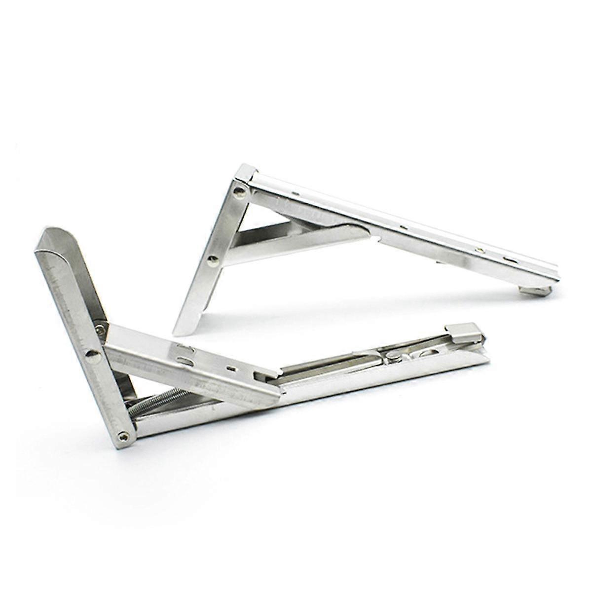 1 Pair of Stainless Steel Triangular Brackets, Thickened Bearing Brackets, Spring Folding Shelf, Sh