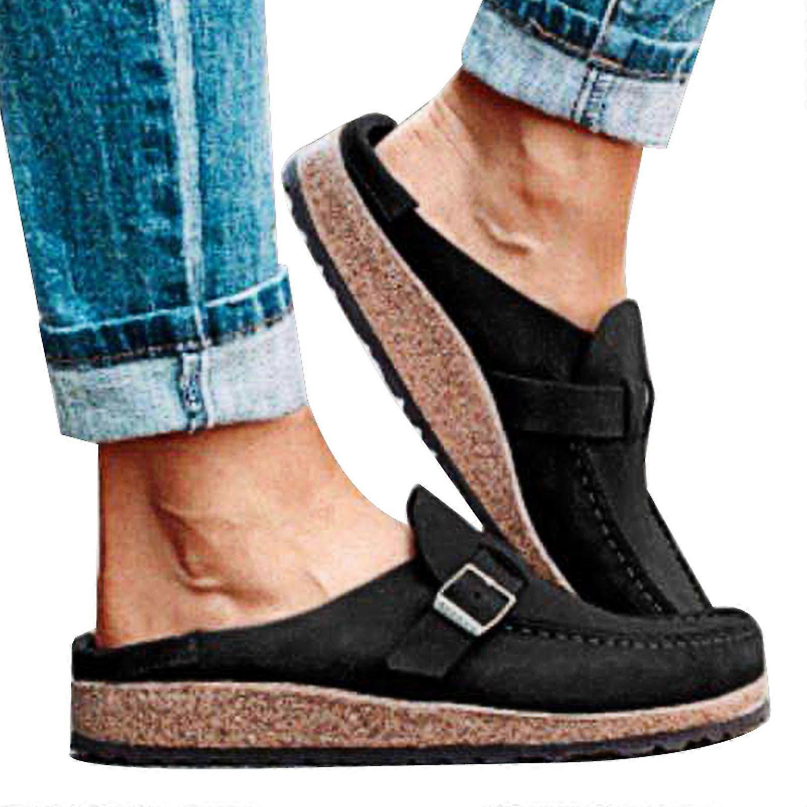 Kadınlar Eğitmenler Üzerinde Kayma Loafers Backless Flat Beach İş Ayakkabıları
