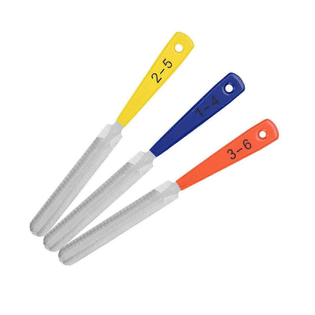 3-pack Dubbelsidig Gitarr Mutter Slitsad Sadelfil Luthier Gitarr Stål Band Mutter Fil Gitarr Bas M