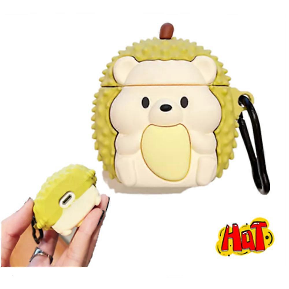 Funny Creative Durian Bear for AirPods 4th Generation Charging Case