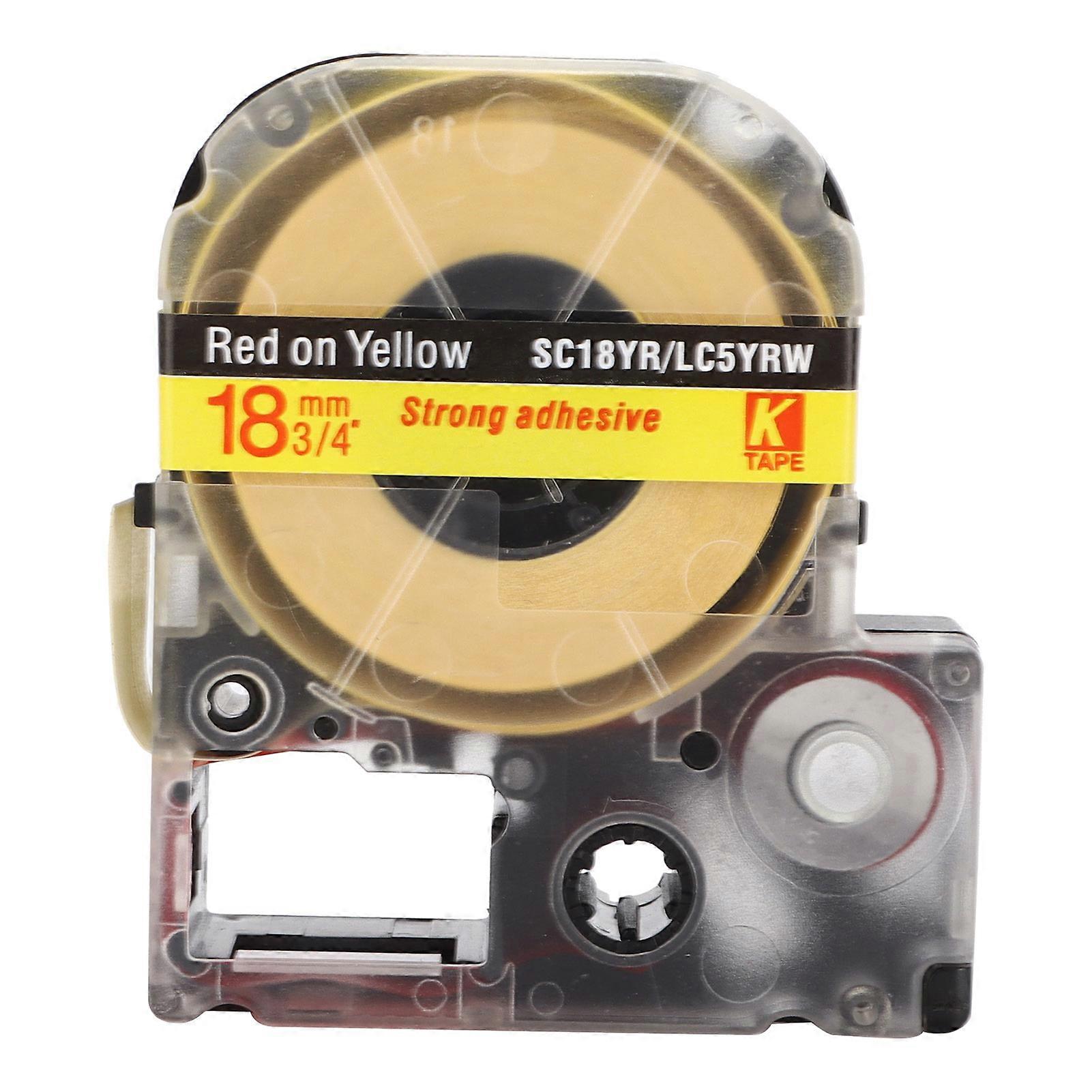 Label Tape PET Replacement Memo Paper for Epson Label Printer for KINGJIM Label MachineRed On Yellow