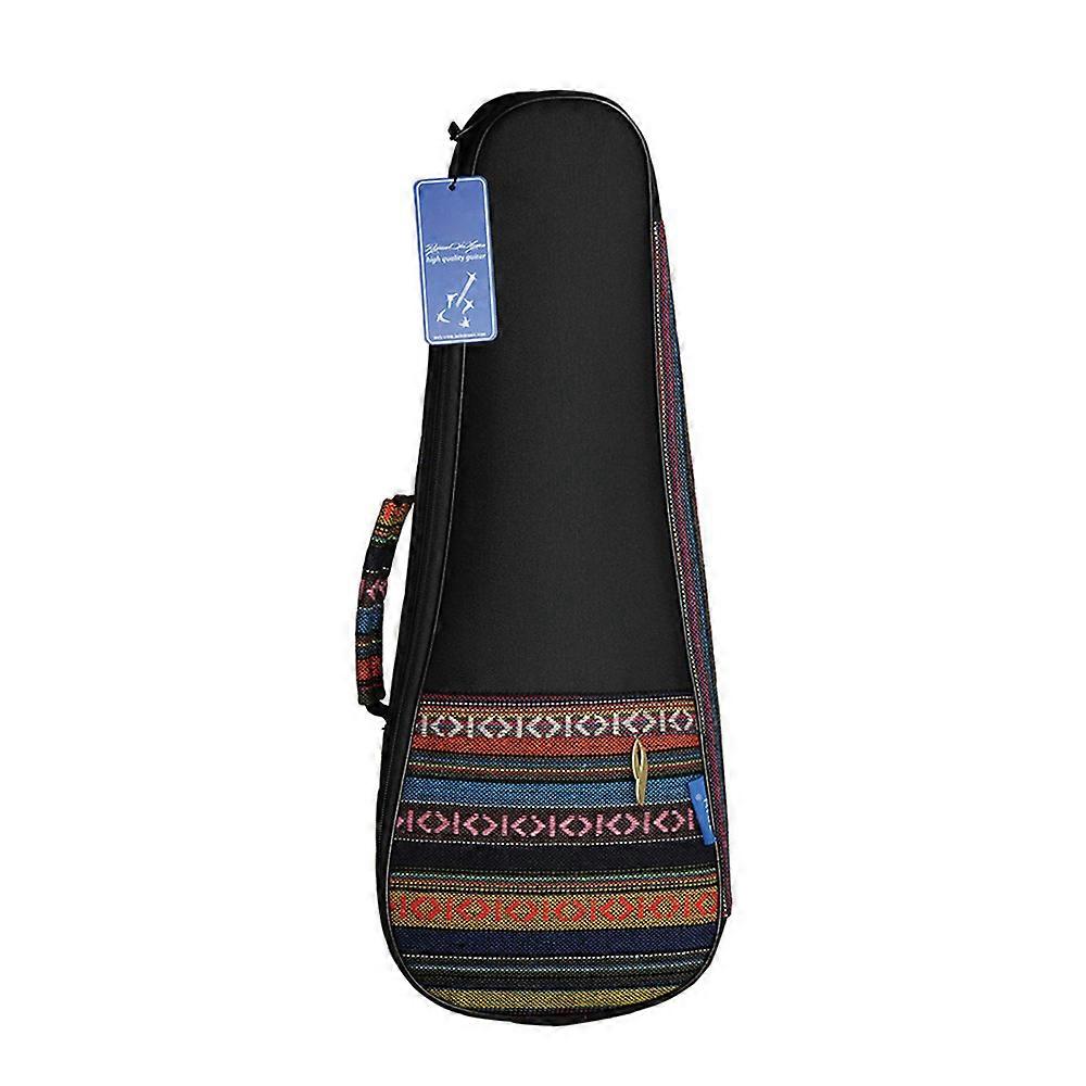 Colorful 21" Soprano Ukelele Ukulele Uke Bag Backpack Case Ethnic National Style Durable Cotton Thicken Padding with Adjustable Shoulder Strap