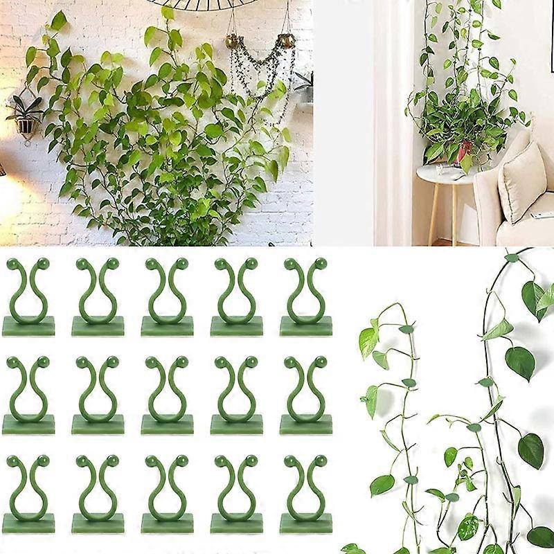 30Pcs Plant Climbing Wall Fixture Clips Rattan Vine Fixer Self-Adhesive Hook Invisible Garden Binding Clip Wall Sticky Clip