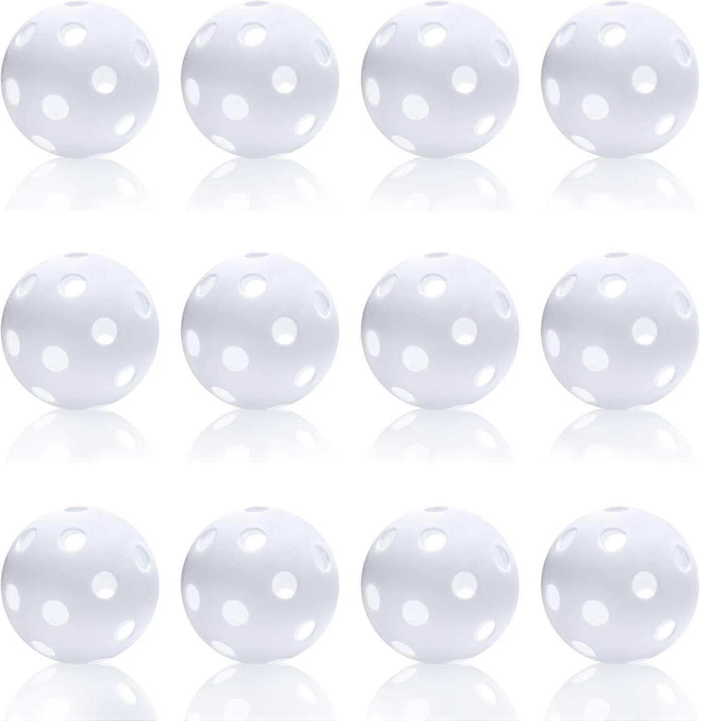 12 Pack Plastic Baseball Practice Baseballs For Hitting, Indoor Outdoor Lightweight Balls