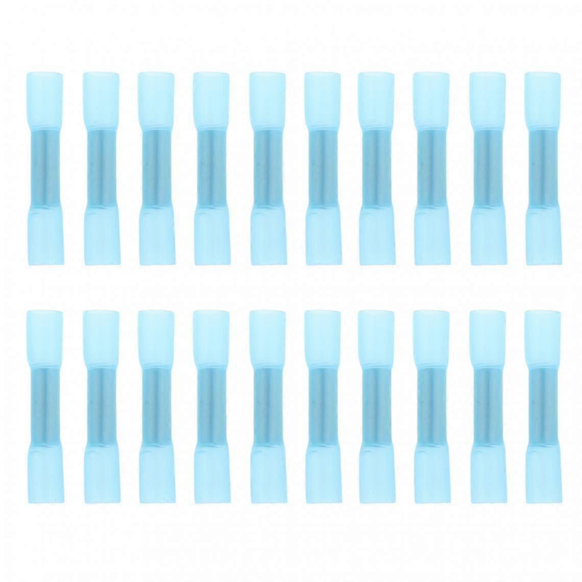 20 Heat Shrink Terminals Butt Crimp End Terminals Awg 16-14 Blue