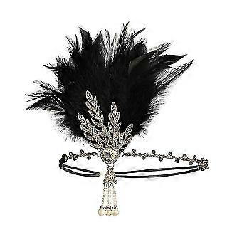 Art Deco Flapper Leaf Hochzeit Braut Tiara Perle Kopfstück Stirnband