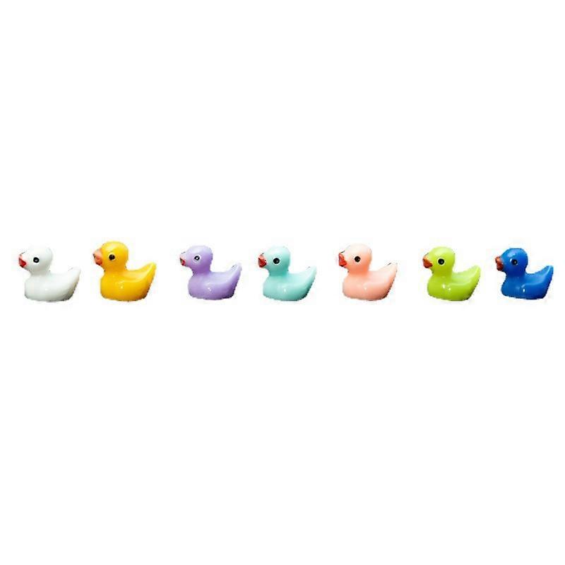 7PCS Cute Mini Resin Yellow Duck Ornament