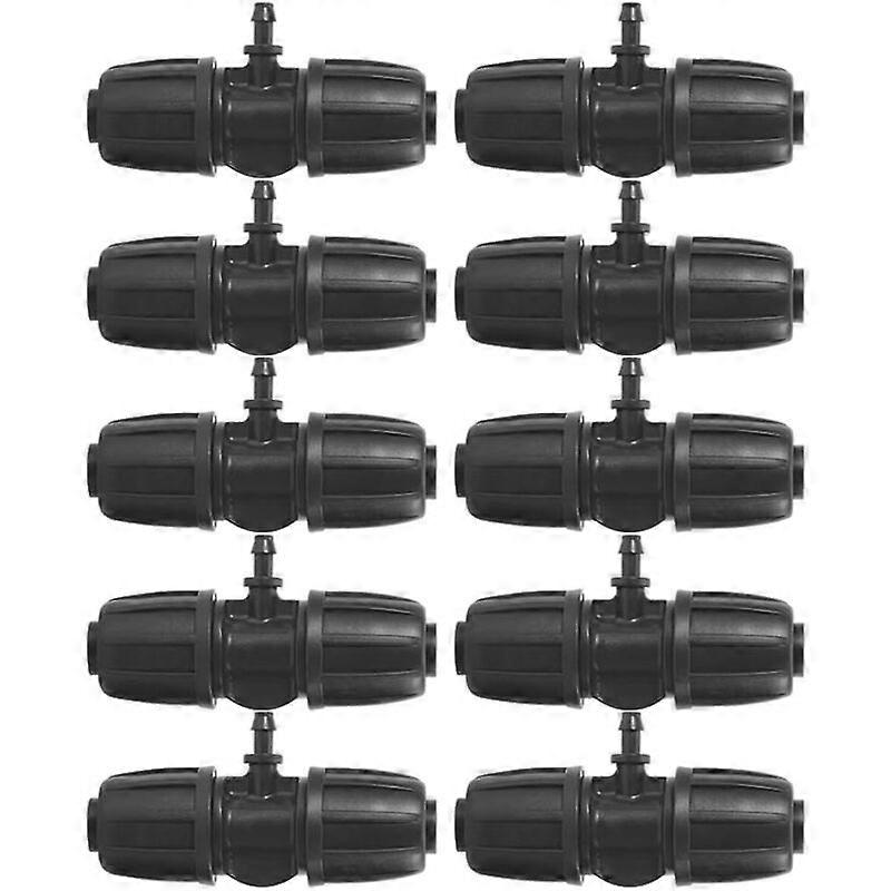 10pcs High Quality 16mm to 4/7 Garden Interlocking Barbed Tee Connector for PE Hose Garden Irrigation