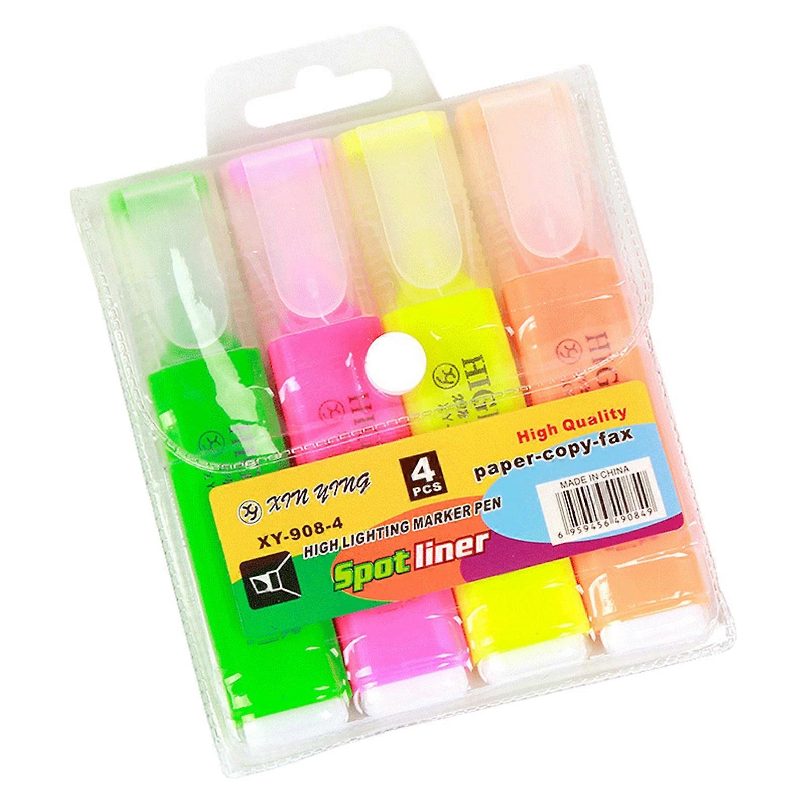 4/6Pcs Fluorescent Pens Pastel Colors Chisel Tip Water Based Quick Dry Smooth Writing Coloring Permanent Ink Assorted Colors Highlighter Pens School S
