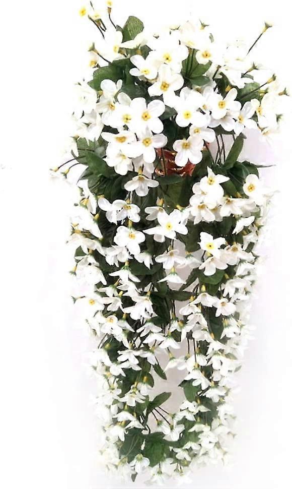 A Bunch of 4 Petals Hanging Artificial Flowers, Wisteria Hanging Artificial Flowers for Wedding Decoration (Dark Purple)