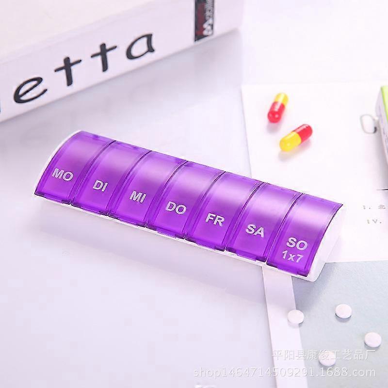 Rectangular Pill Box Seven Days Pill Box Seven Compartments Mini Portable Storage Pill Box Plastic Divided Pill Box