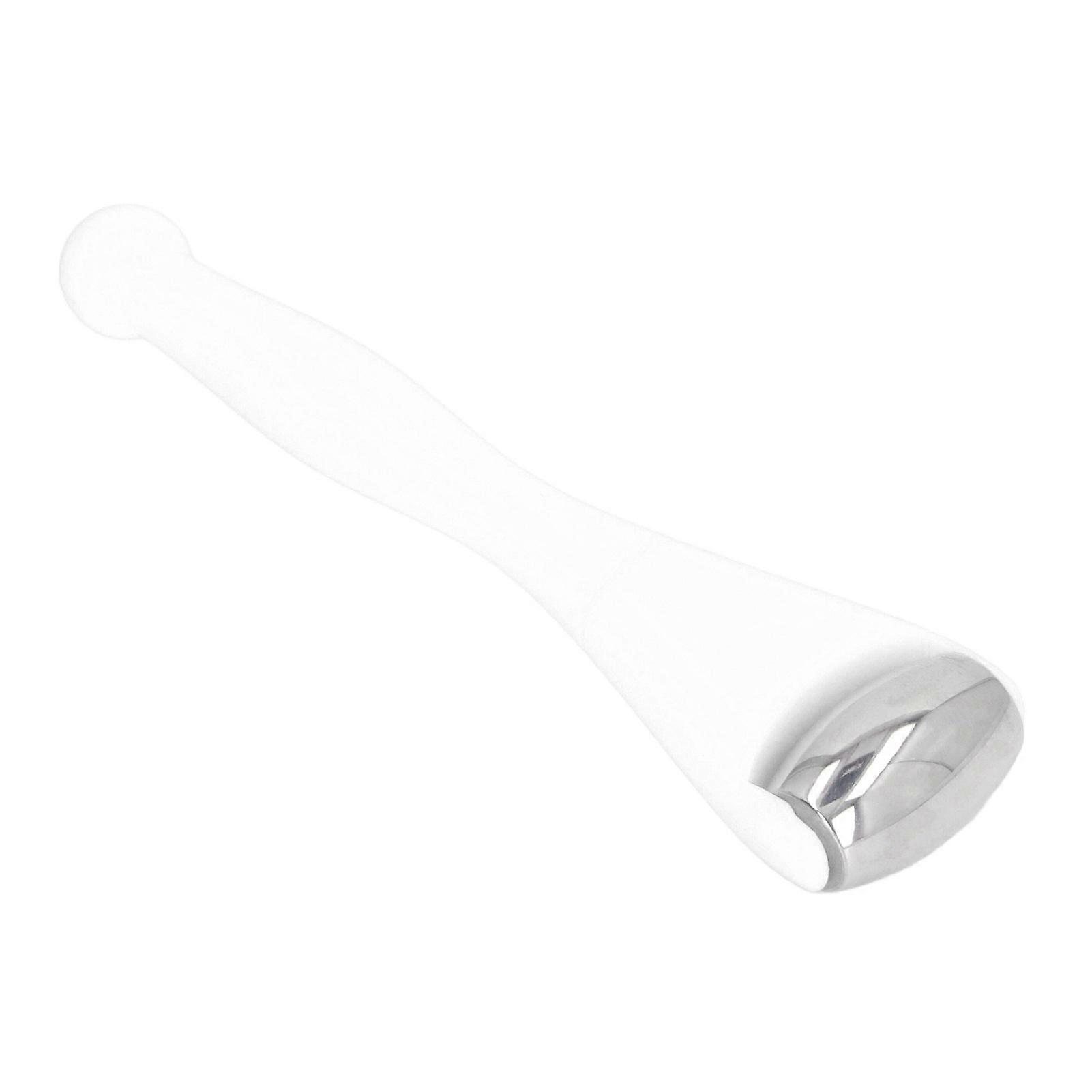 Eye Cream Ice Roller Soothe Stainless Steel Multi Functional Dual Head Bowling Ball Shape Massaging Facial Ice Roller for Skin Irritation White
