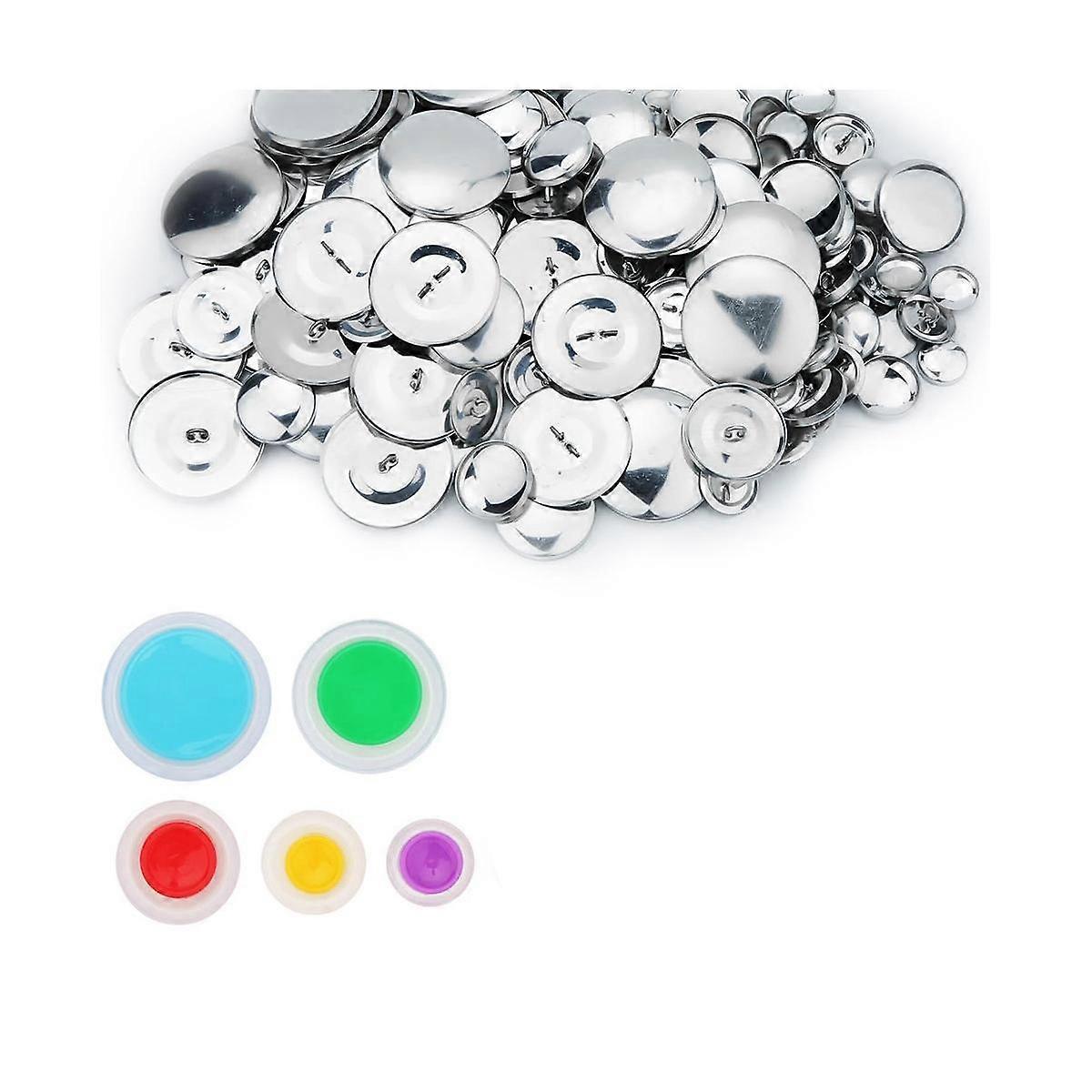 100Pcs Button Covers, Cover Button Kit with 5 Different Sized Buttons and Tools for Make Your Own B