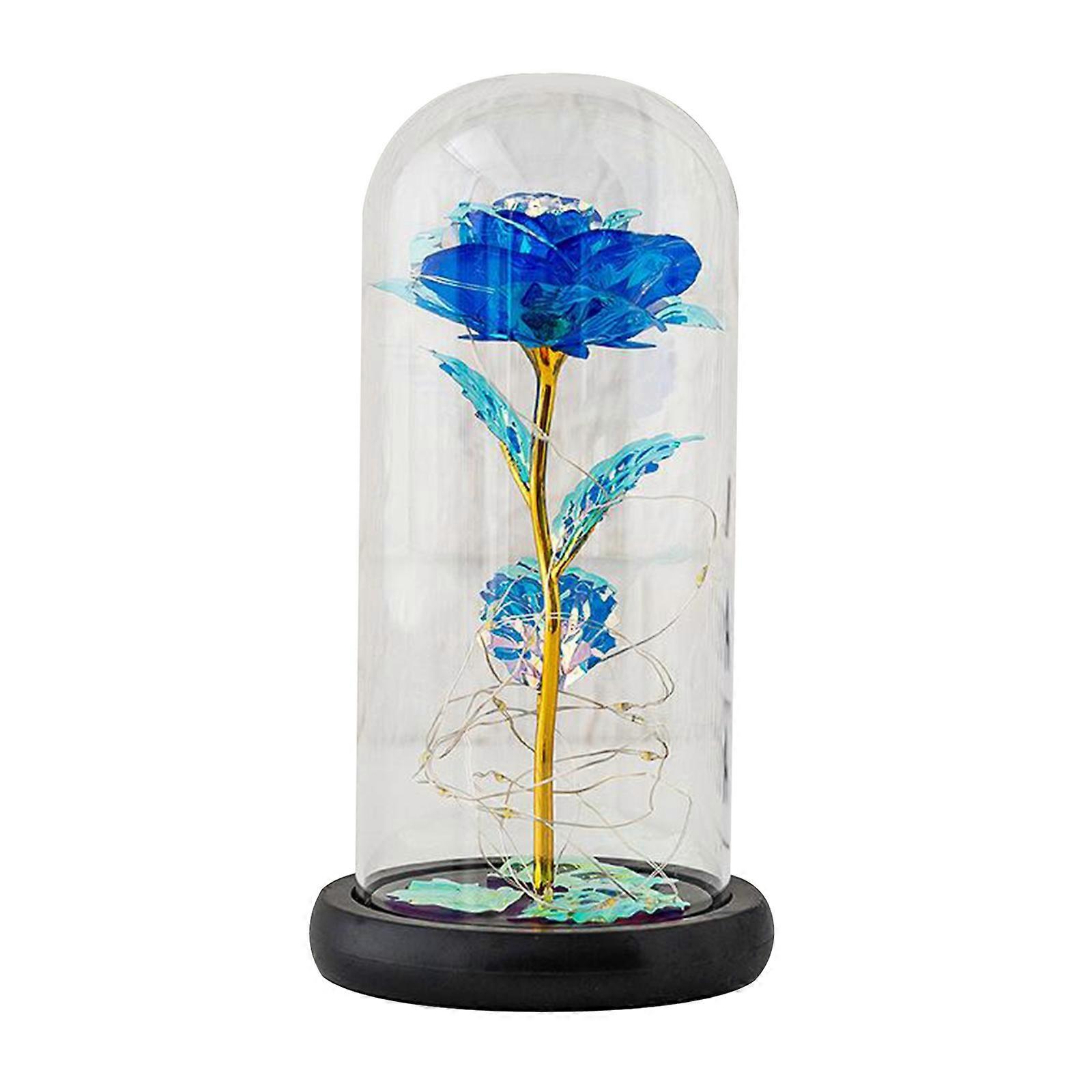 Enchanted Rose Light Artificial Flower Valentine's Day Blue+Warm Light