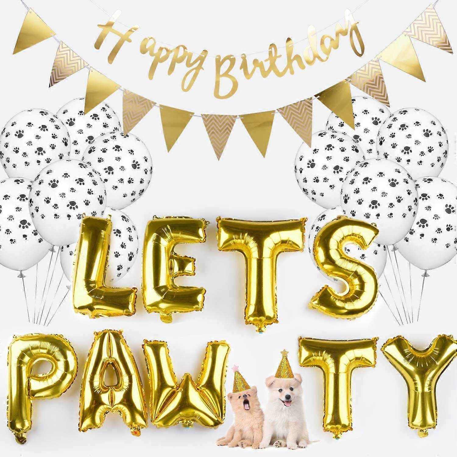 犬の誕生日パーティー用品犬の足プリントバルーン猫の誕生日帽子