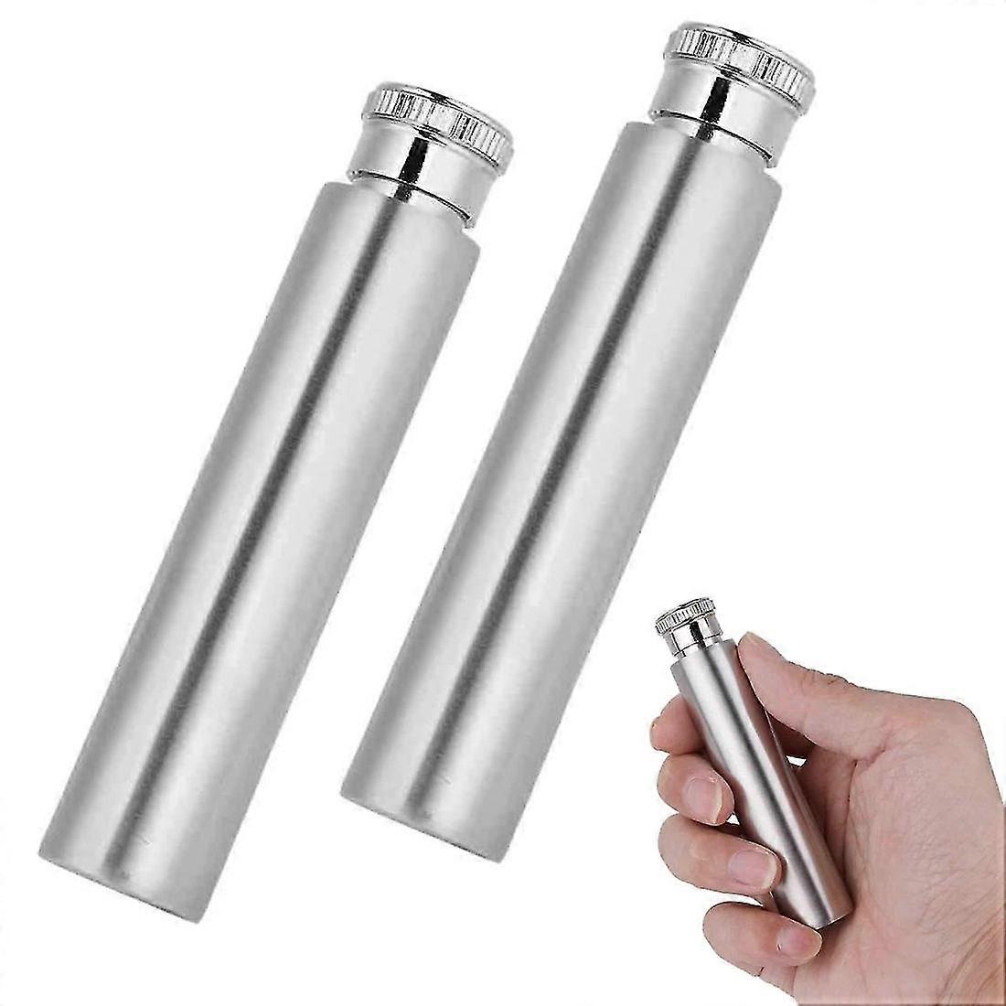 جيب ويسكي زجاجة الفولاذ المقاوم للصدأ المحمولة ويسكي الخمور زجاجة الكحول جيب النبيذ زجاجة أنبوب إبريق صغير 1oz 2PCS H