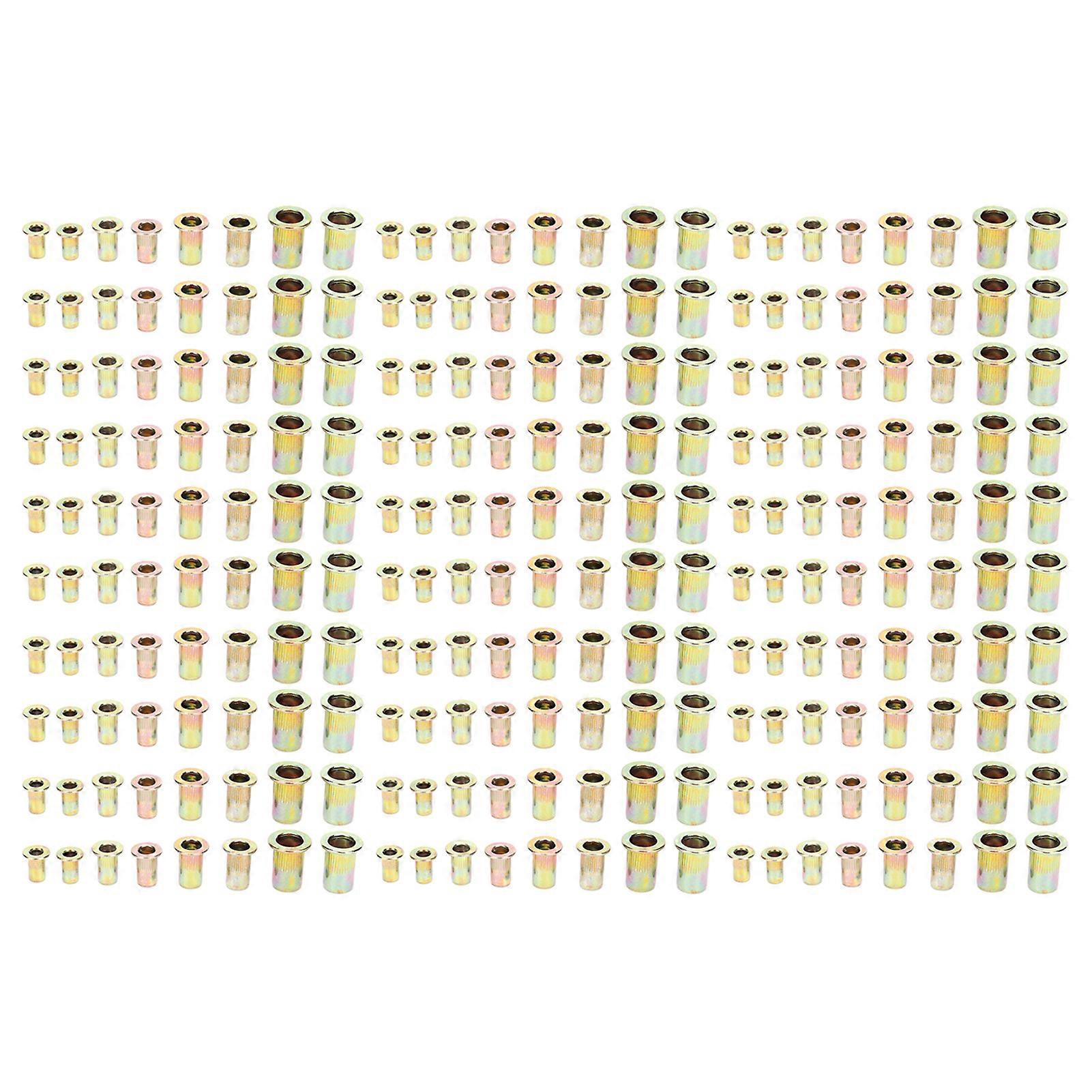 240pcs M3 M4 M5 M6 Color Zinc Plating Rivet Nuts Set Quick Riveting Hardware Accessories