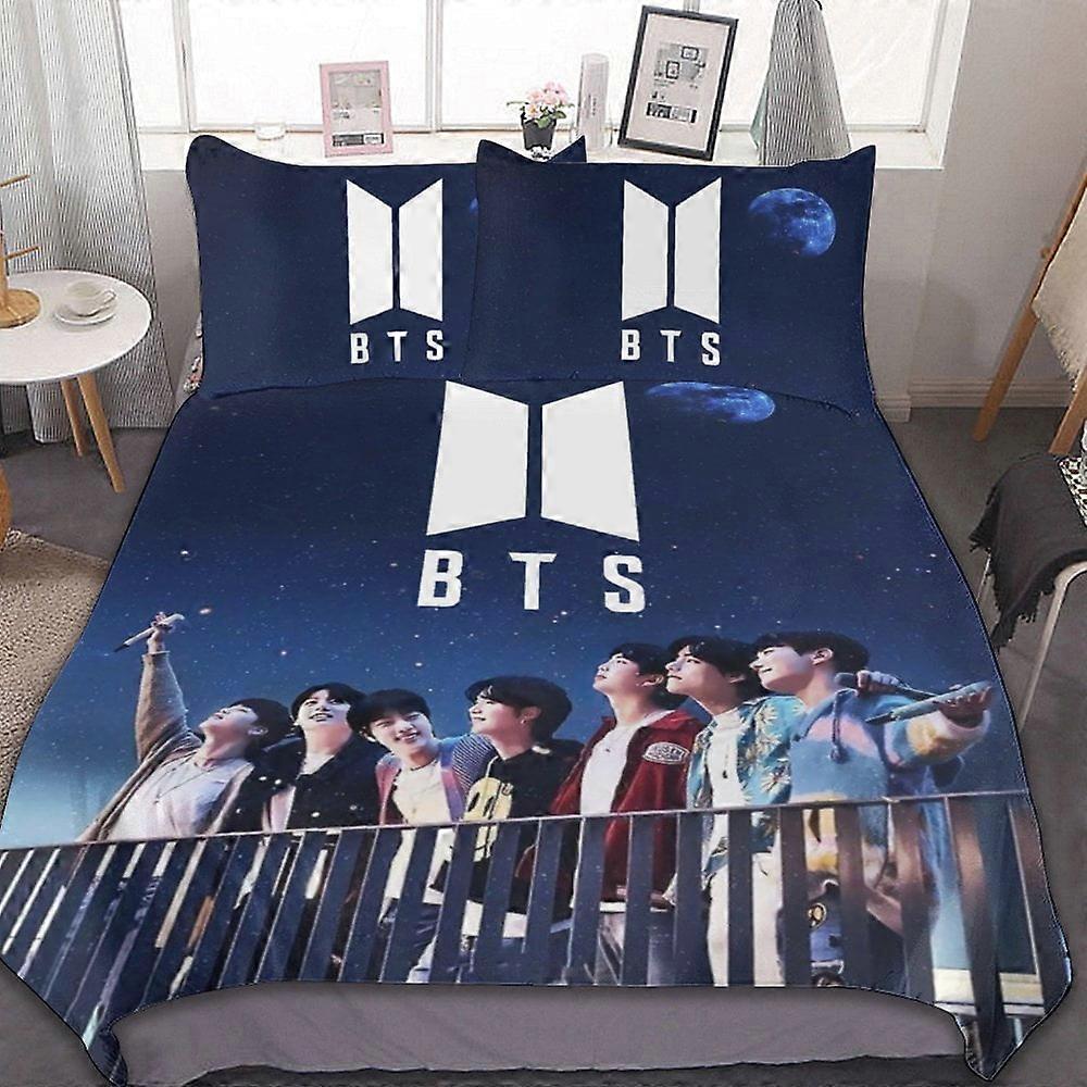 Bedding set HF402 Kpop BTS Bedding Sets 3 Pieces, Suitable for fan groups with multiple sizes to choose from, Lightweight Breathable with 1 Duvet Cove