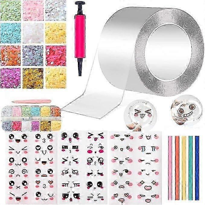 Upgrade Nano Tape Bubble Kit, doppelseitiges Klebeband Kunststoffblase, elastisches Band neu
