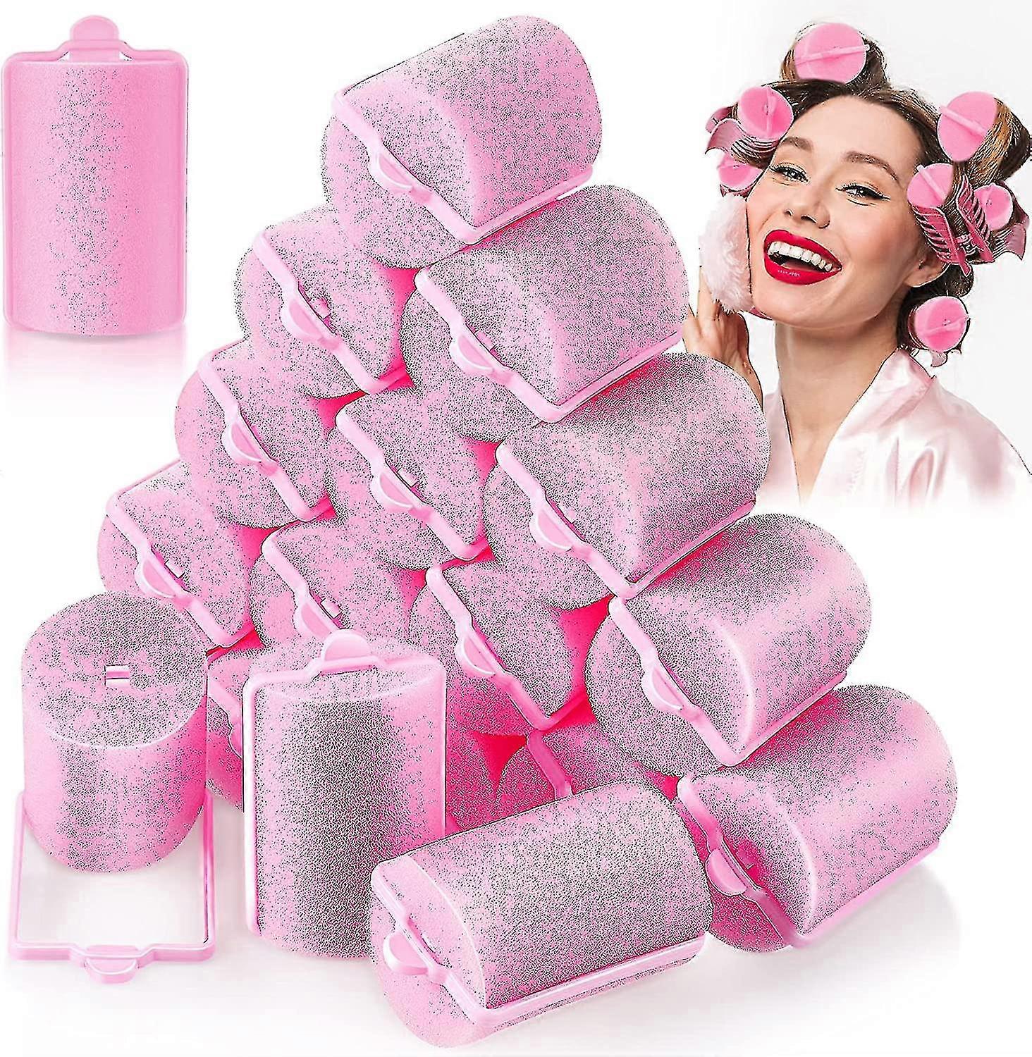 18 חתיכות ספוג גלגלי שיער גדול קצף רך עיצוב סלסולים 40 מ"מ גדול מספרה סלסולים לנשים וילדים