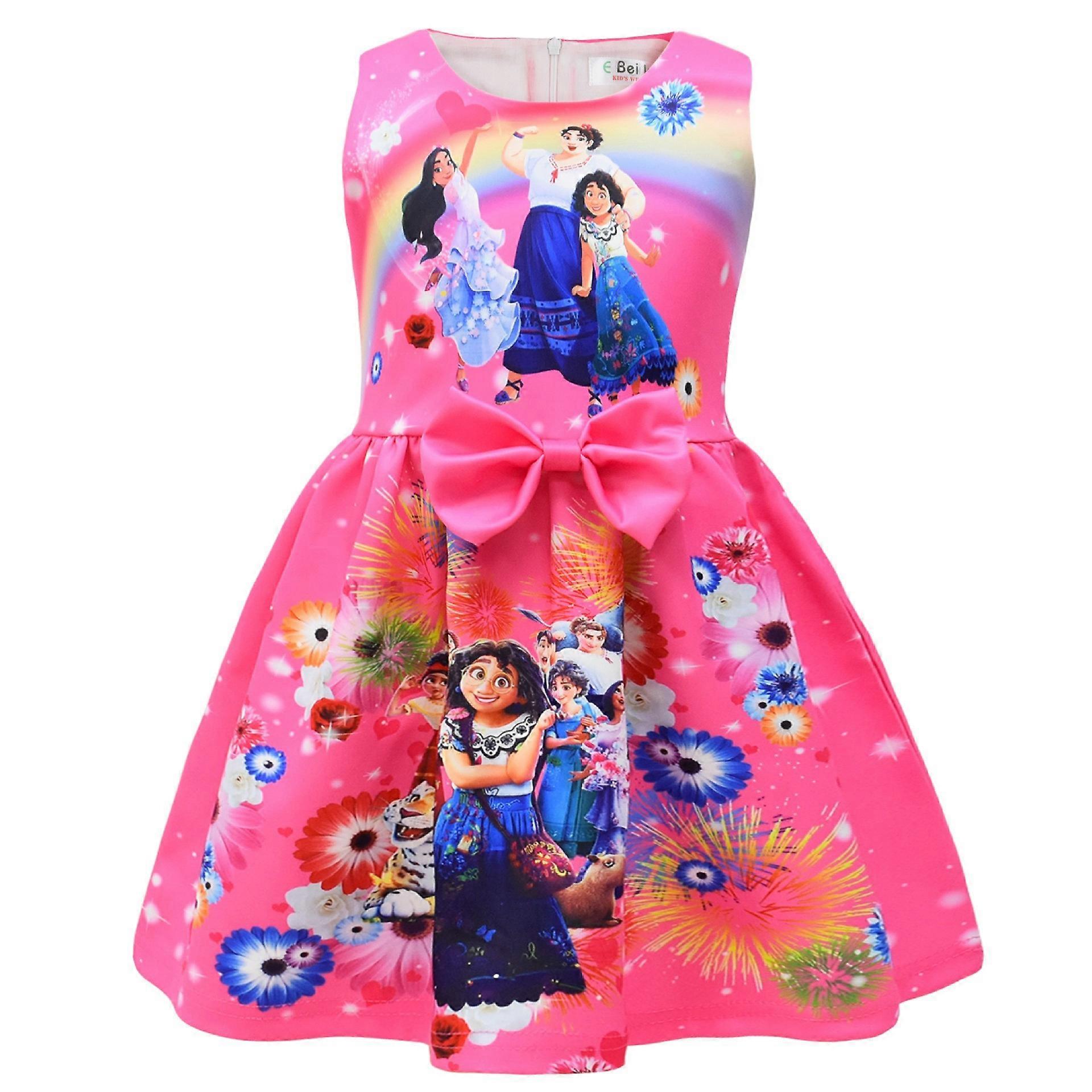 2023 nouveau numéro cm imprimé Mickey Mouse filles robe filles noeud robe