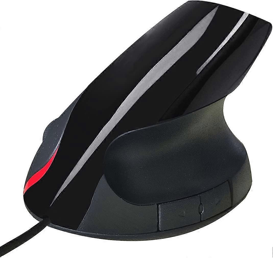 Wired Vertical Mouse, Ergonomic Design Laptop PC Computer Mouse, USB Corded Optical Mouse (Black)