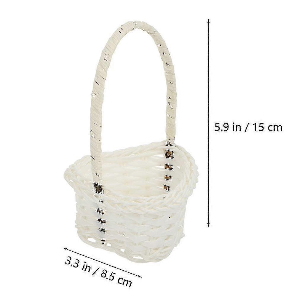 5pcsパストラルスタイルプラスチック籐バスケット小さな花バスケットフルーツピッキングバスケット