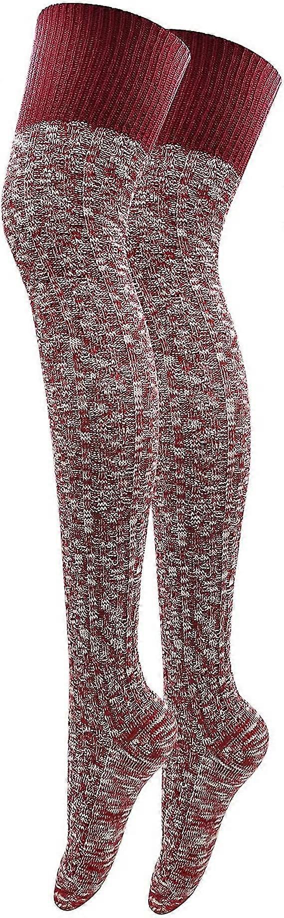 Kvinner lår høy bomull Strikket Vinter Boot Sock